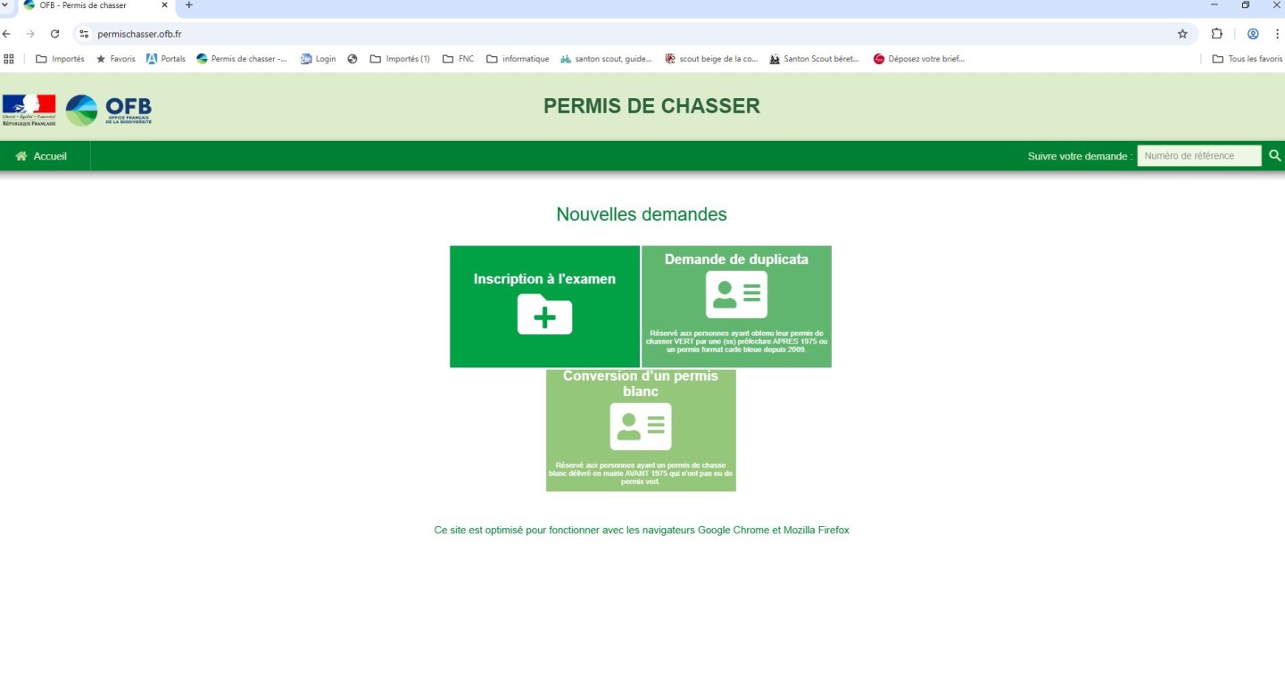 Examen du permis de chasser